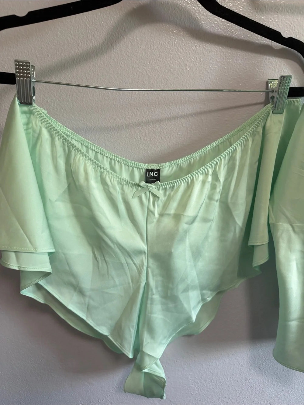 INC International Concepts Mint Lace-Trim Cami & Shorts Set